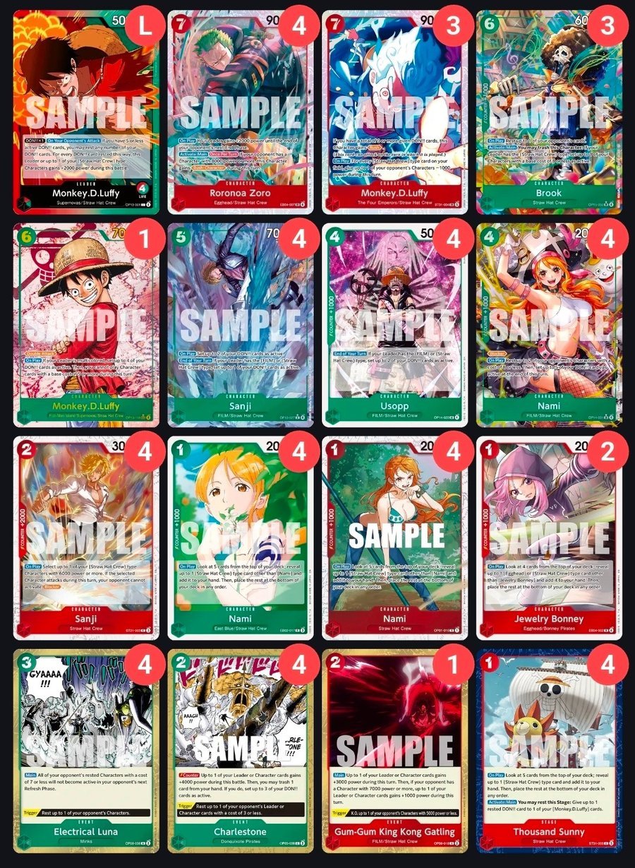 Decklist RG Luffy OP16.5 (act. 9/8)